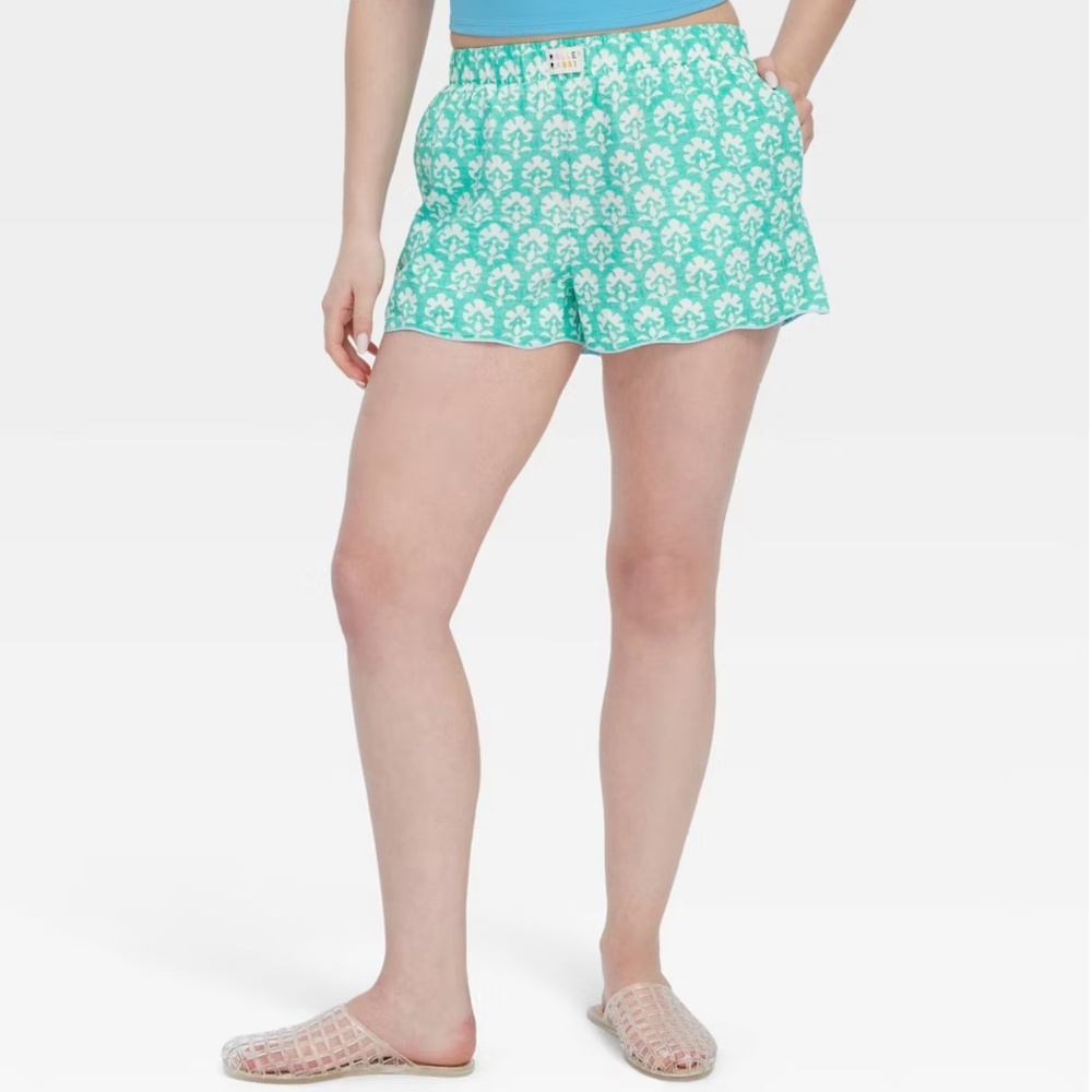 Roller Rabbit x Target Stamped Floral Green  Poplin Boxer Shorts XS IN HAND - Picture 5 of 5